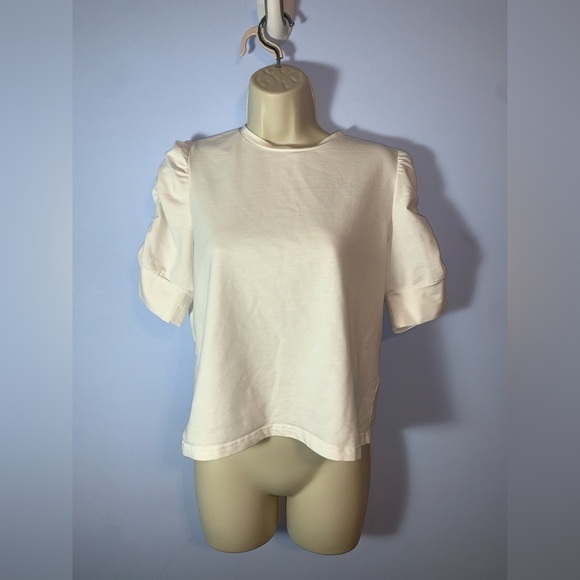 Walter Baker skippy white Puff Sleeve short sleeve tshirt basic size medium - Picture 2 of 7